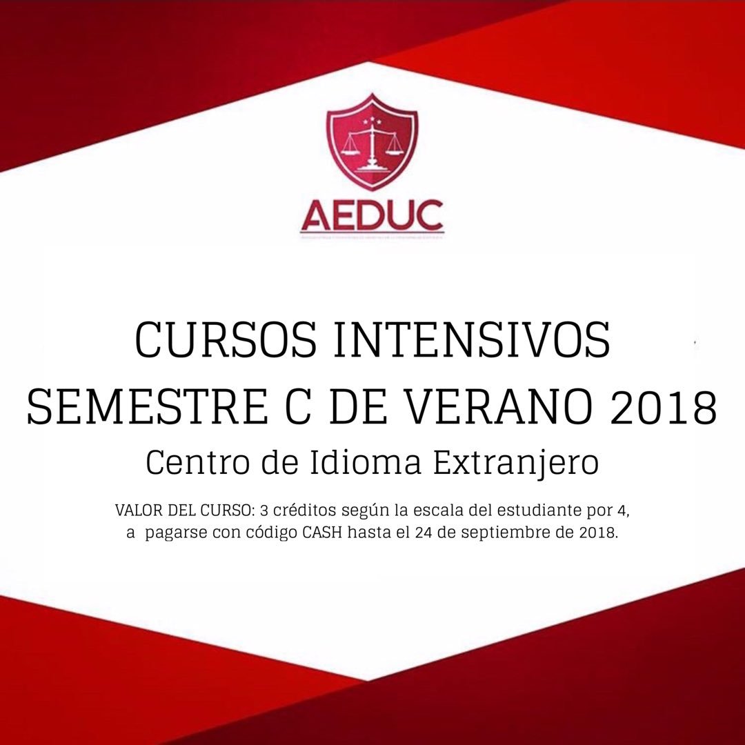 aeduc2018's tweet photo. Compañeros, compartimos toda la información respecto a los cursos intensivos de inglés en este semestre C. #AeducInforma https://t.co/Z7nGrEJRSP