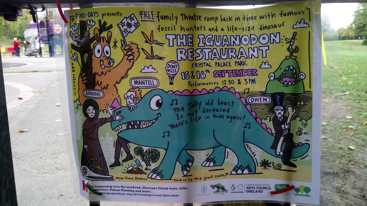 Free family event on at <a href="/CrystalPalacePK/">Crystal Palace Park</a> on 15th &amp; 16th Sept, with fossil hunters and life size dinosaurs. #theatre #fun #BeckenhamMums <a href="/Beckenham_Mummy/">Beckenham Mummy 👩‍👧‍👦❤️📷</a> <a href="/cpdinosaurs/">Crystal Palace Dinos</a>