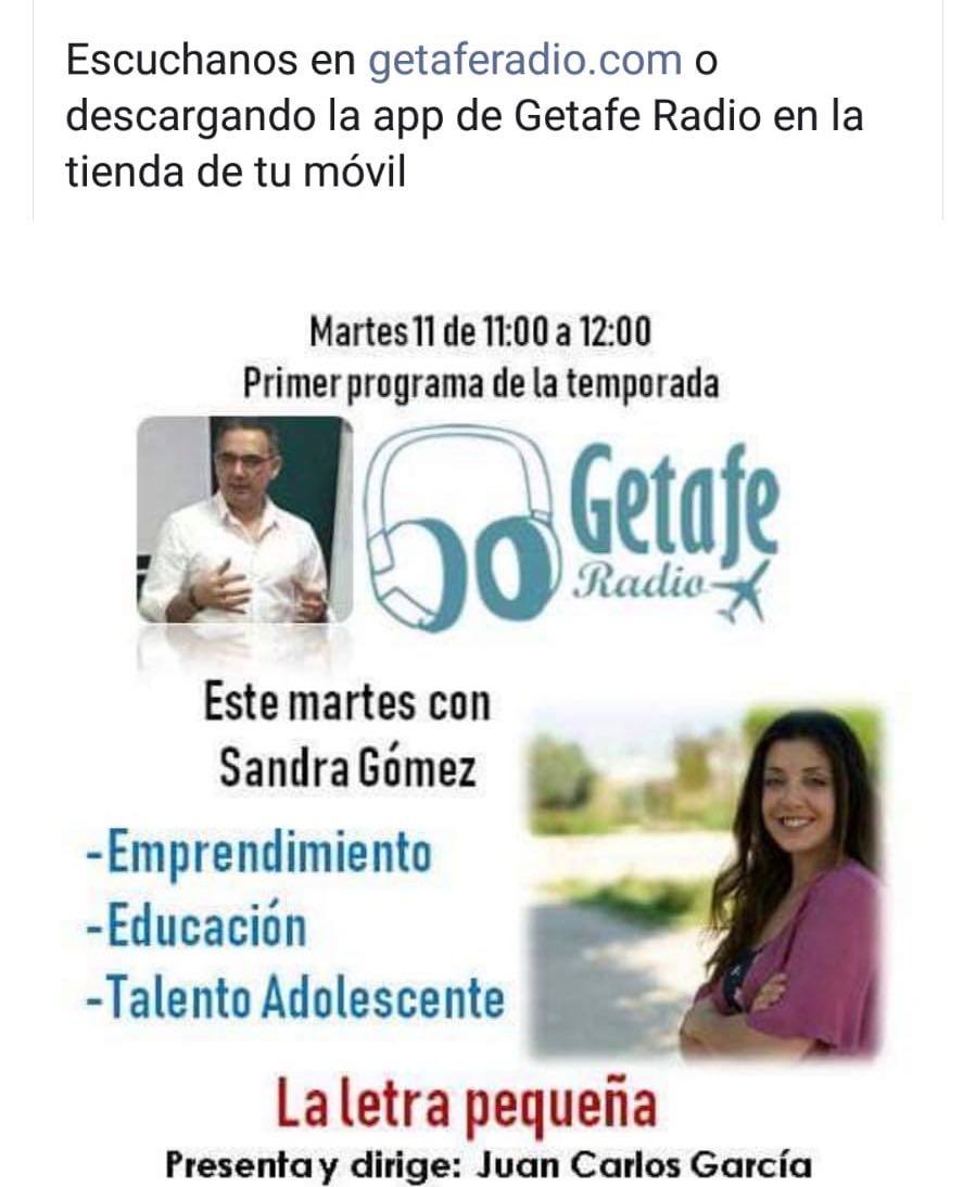 RafaAreGar's tweet photo. No os perdáis el programa del martes en @GetafeRadio. Va a ser muy interesante #LaLetraPequeña https://t.co/ggk5HhPPKK