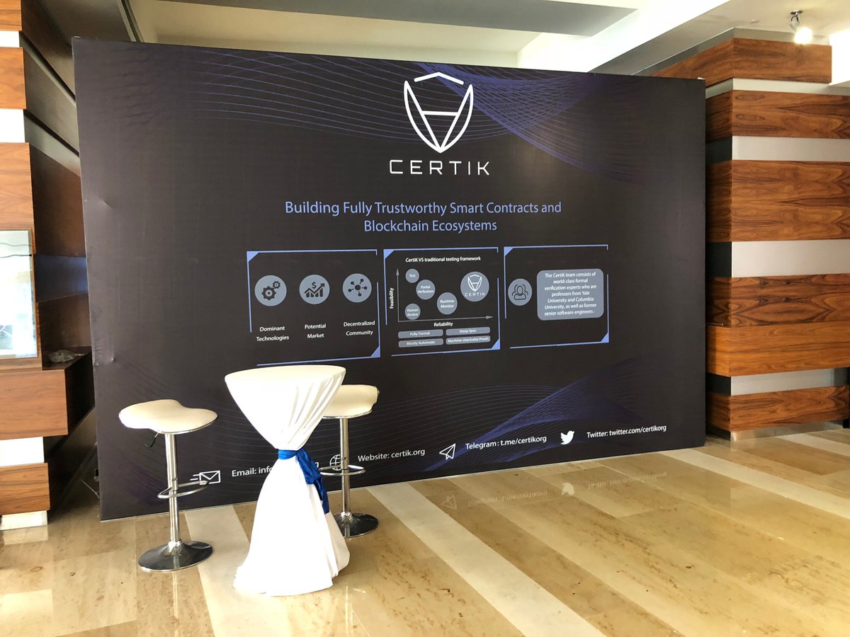 CertiK's tweet photo. CertiK at #ETHIS, Dr. Vilhelm Sjöberg, Principal Scientist, presenting at the conference about @certikorg and latest progress on DeepSEA: a programming language for verified smart contracts. https://t.co/jOnSJgQjEL