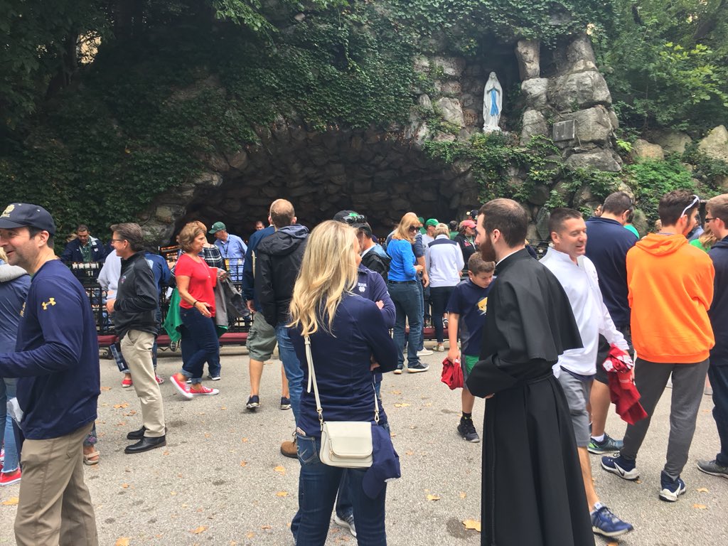 If you’re at <a href="/NotreDame/">University of Notre Dame</a> today for <a href="/NDFootball/">Notre Dame Football</a> vs Ball State, stop by the <a href="/NDGrotto/">ND Grotto</a> to wish Our Lady a Happy Birthday! While there, say hi and pray with one of our men in formation!