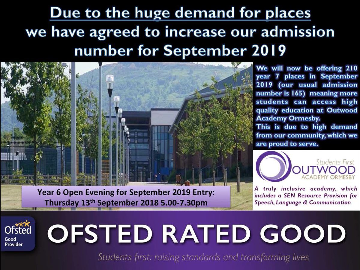 OutwoodOrmesby's tweet photo. Record results, and we're offering more places!

Come and see what we're about at our Open Evening, this Thursday 5.00-7.30pm. https://t.co/qNlhj9EGBm