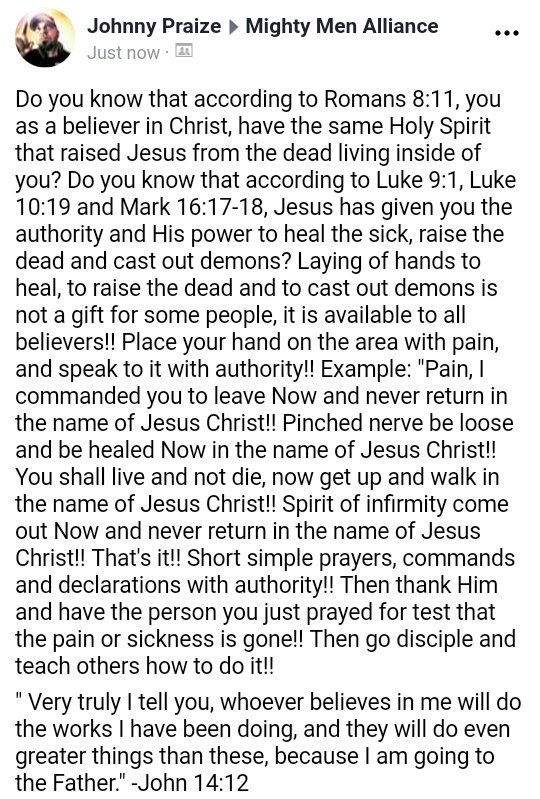JohnnyPraize's tweet photo. Do you know that you, as a believer in Christ, have the same Holy Spirit that raised Jesus from the dead living inside of you?
#KnowYourIdentityInChrist #BeHealedInTheNameOfJesus
#TheAuthorityOfTheBeliever https://t.co/7aUg4qB72H