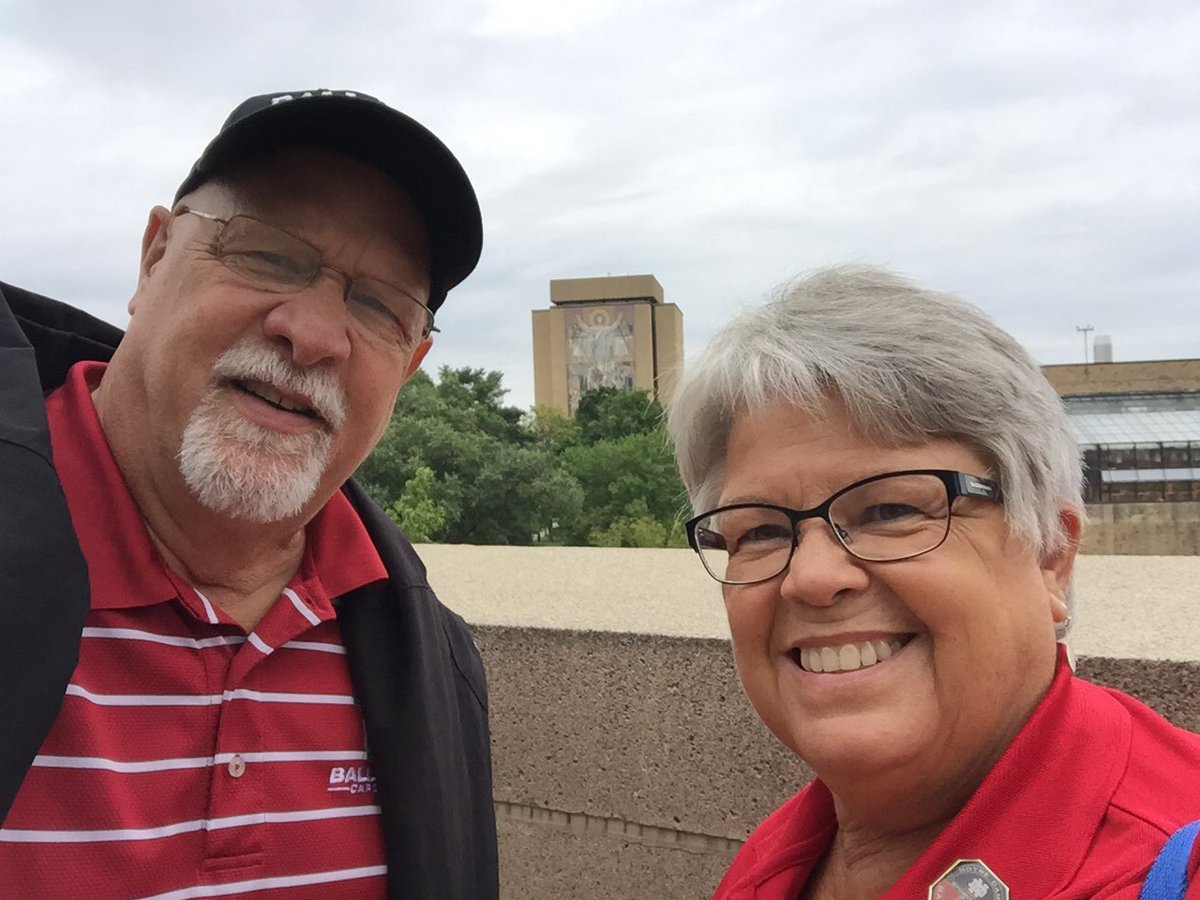 tbrownmdrep's tweet photo. First time on a Saturday seeing Touchdown Jesus!! #selfieswithtimbrown #BSUvsND https://t.co/E49fy4wZeS