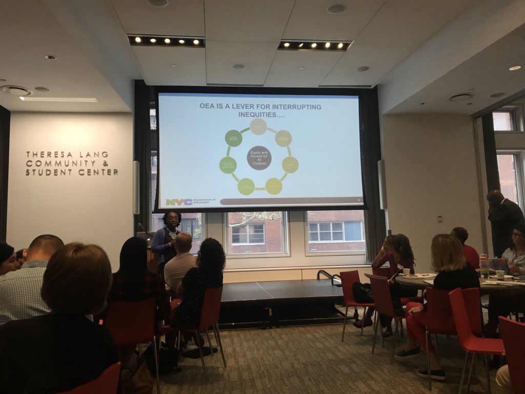 RJSBaxter's tweet photo. .@AbabiofernDr &amp; @PaulForbesNYC preaching the good word of @NYCSchools @OEAnyc at the School #Diversity Advisory Group Retreat!

#Education takes a #village. We must empower individuals, schools, districts, and #communities! 

#NYC #Access #Equity #Collective #Impact #Integration https://t.co/1UgLPDgI7S