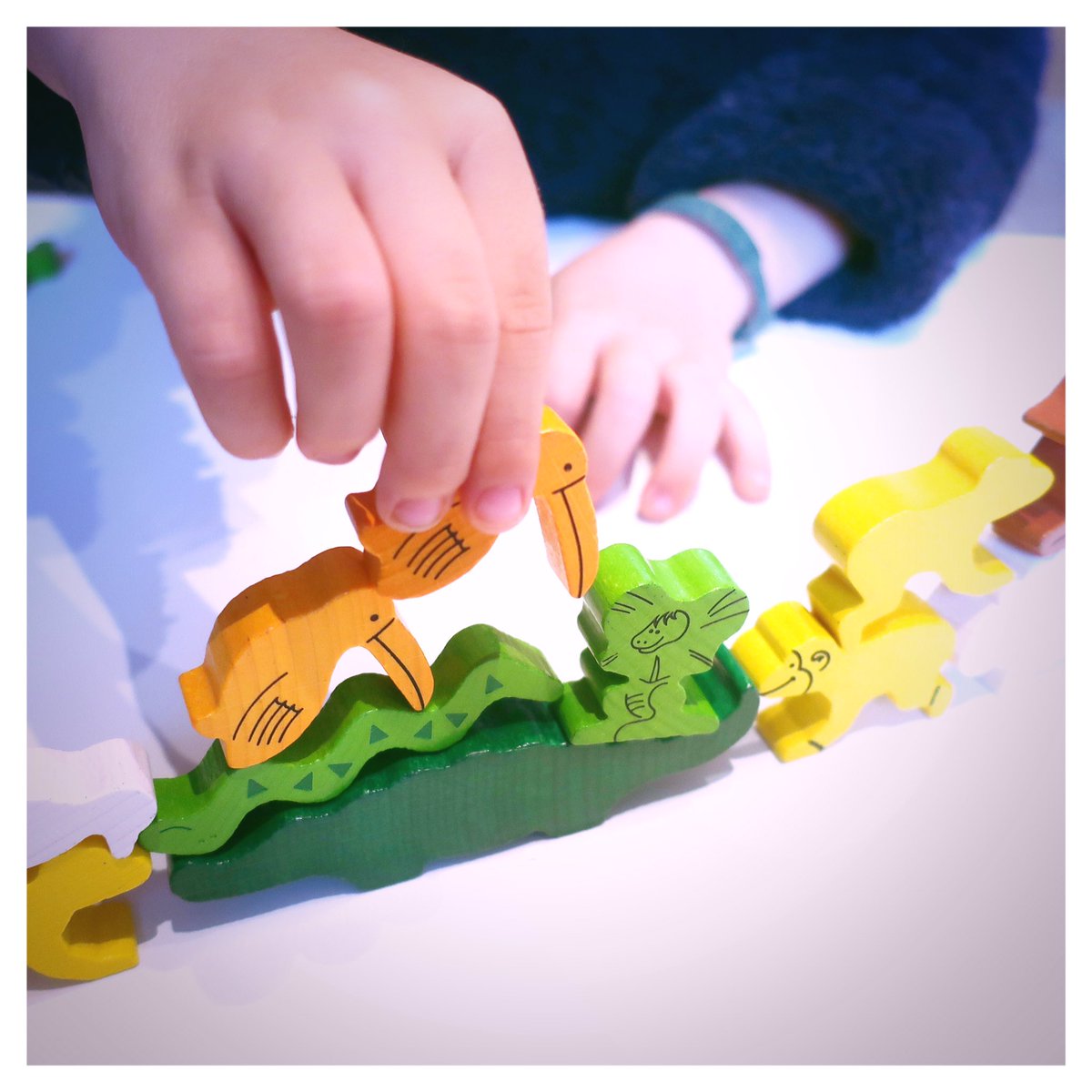 Testing his birthday present! #3years  Animal upon Animal  <a href="/HABA_usa/">HABA USA</a>