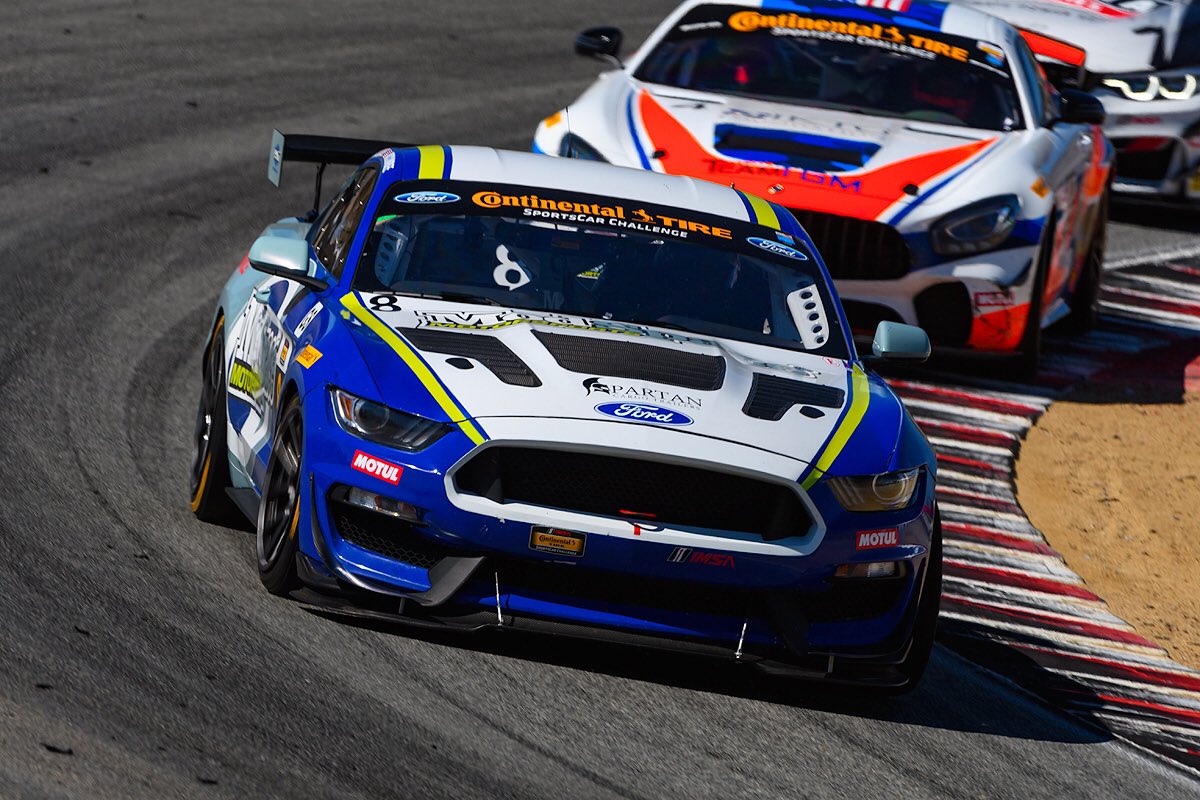 Top Ford Mustang GT4 qualifiers for today’s <a href="/continentaltire/">Continental Tire</a> race at <a href="/WeatherTechRcwy/">WeatherTech Raceway Laguna Seca</a> - <a href="/KohR_MS/">KohR Motorsports</a> (p5-6), @MultimaticRace (p7-8). Green flag is at 6:15 pm ET.