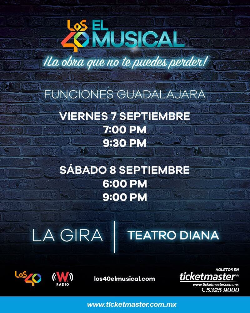 Nos vemos hoy en el Teatro Diana en Guadalajara en #LOS40ElMusical la gira 😍