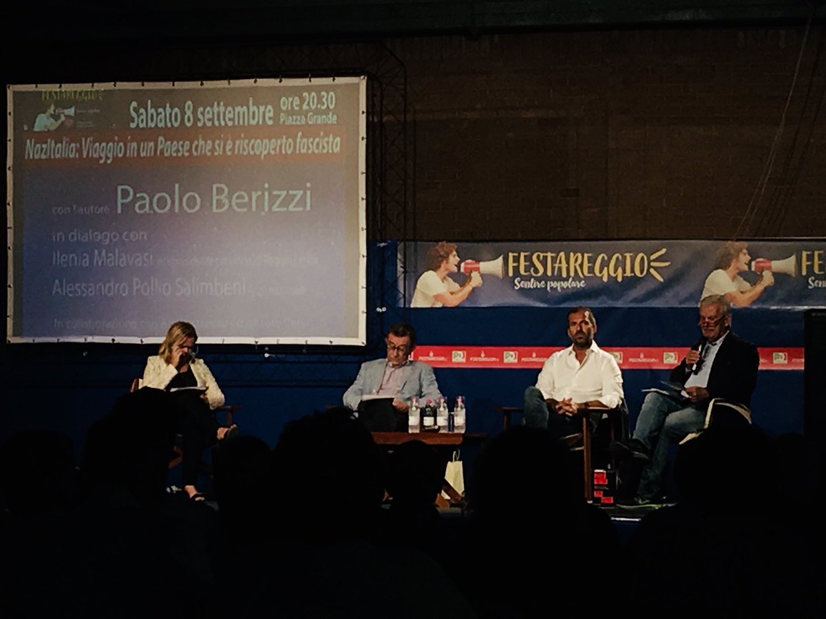#Nazitalia: viaggio in un paese che si è riscoperto #fascista. A #Festareggio la presentazione del libro di <a href="/PBerizzi/">Paolo Berizzi</a> (<a href="/BaldiniCastoldi/">Baldini+Castoldi</a>) insieme a Alessandro Pollio Salimbeni <a href="/Anpinazionale/">A.N.P.I. Nazionale</a> e <a href="/Ileniamalavasi/">Ilenia Malavasi</a>