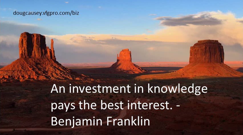 DougCausey's tweet photo. An investment in knowledge pays the best interest.  #knowledge  #success  #entrepreneurs https://t.co/DZWsaMpy81