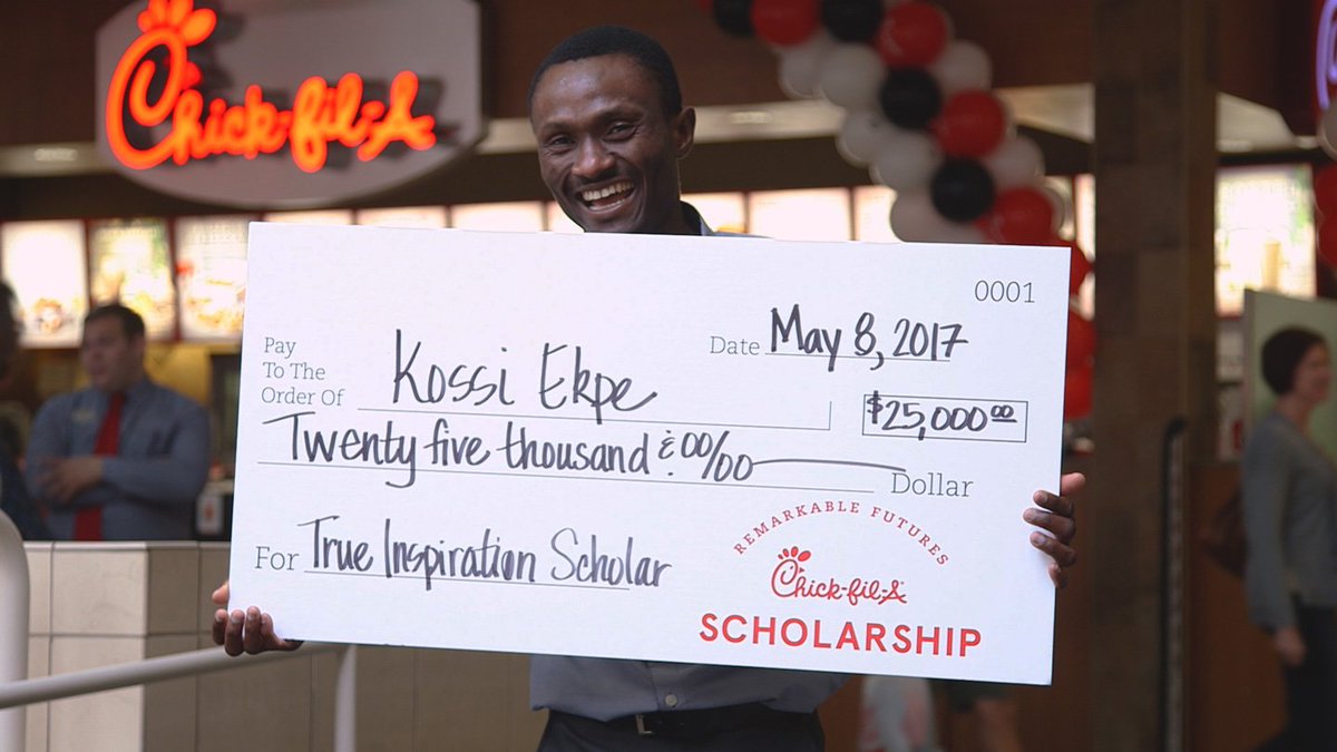 cfamccord's tweet photo. This Chick-fil-A True Inspiration Scholar is working to help his family in West Africa. https://t.co/z2b98PoiaH https://t.co/uvjZ60wOJb