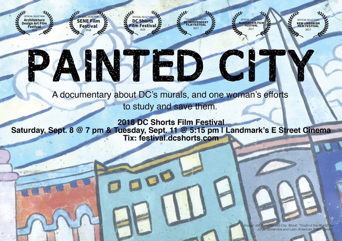 PaintedCityDoc's tweet photo. Interested in the history and stories behind DC's murals? We're screening tonight at @dcshorts and featuring murals in #ShawDC, #AdMo #Deanwood #ColumbiaHeights #Ustreet and all 8 wards of DC. 

Tix: https://t.co/GnrOpdVSvi https://t.co/0HAdng4AVH