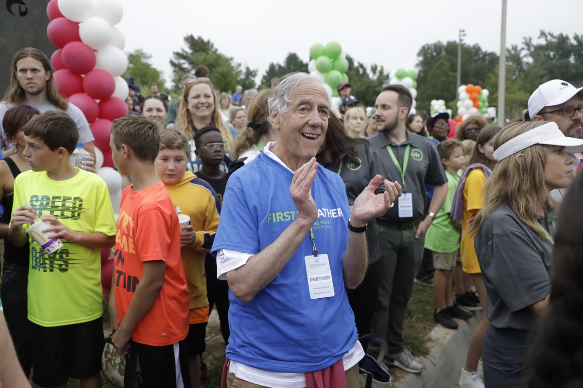 George Kaiser standing with the people shortly before Gathering Place opens. #gatherTulsa <a href="/tulsaworld/">Tulsa World</a> tulsaworld.com