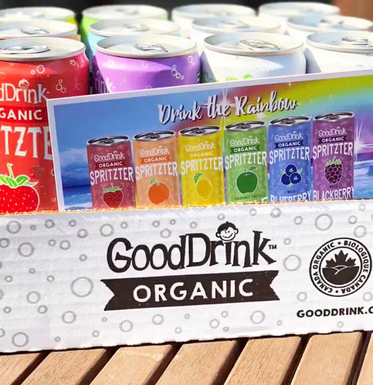 Not only do we have a #Rainbow of new #Spritzters out now, but we also have new exciting line or #OrganicBeverages launching next week! You can learn more by checking out gooddrink.ca 😄 Let us know what you think! #GoodDrink #Organic #Spritzters #DrinkTheRainbow
