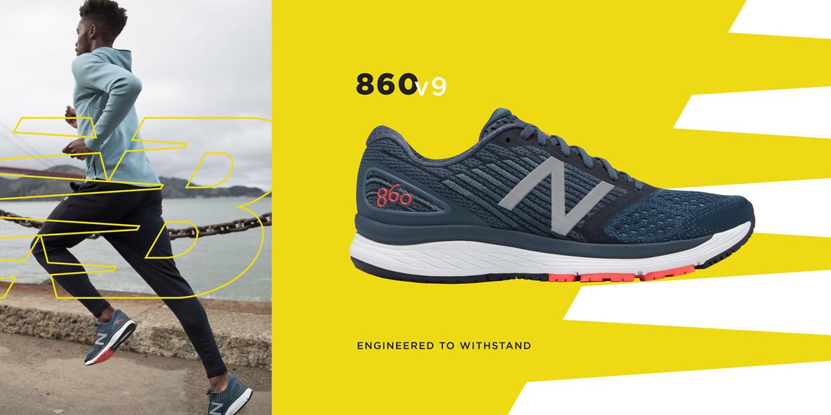 Featuring a lightweight engineered mesh upper, the all-new men's New Balance 860v9 running shoe offers premium stabilizing technology to help you go the distance. pbxx.it/R5AE9R