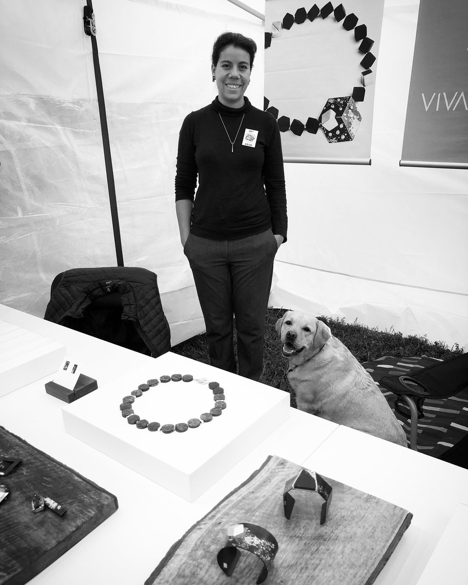 vivasmithstudio's tweet photo. Our executive producer showed up today #doglife. She is supervising Deborah. Day two at Cabbagetown Art &amp; Crafts, we will be here till 6 pm https://t.co/wD7qkrpqTs