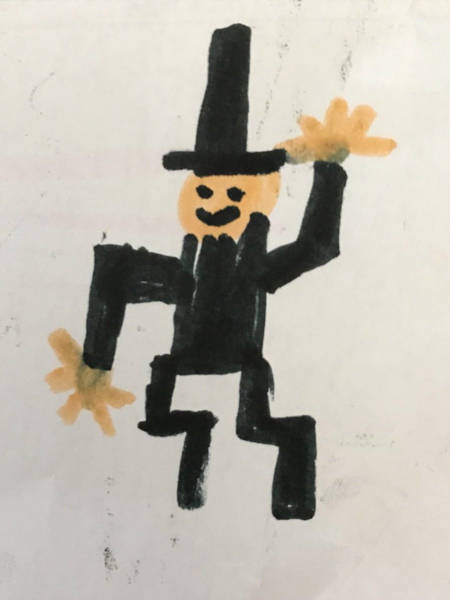 krisculby's tweet photo. Exploration in drawing media with 2nd graders led to the discovery of a jazzy Abe Lincoln. #draw #arted #marker #Lincoln #studentchoice #BUimpact #jazzhands https://t.co/XsAcG0Ireo