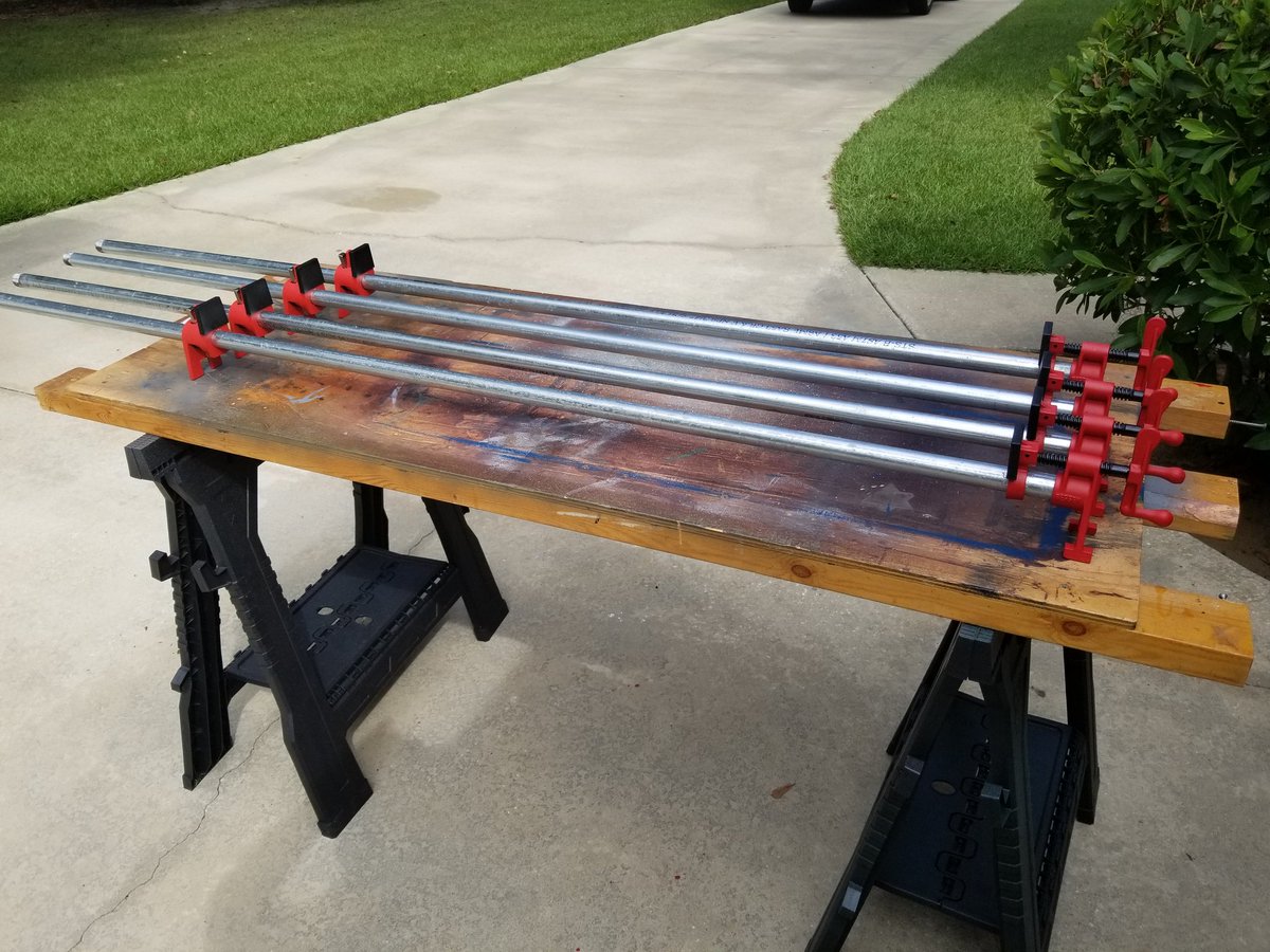 Tim_Auger's tweet image. #bessyclamps plus 3/4&quot; x 6&apos; galvanized threaded pipe and I have upgraded my clamp game! #tablebuild