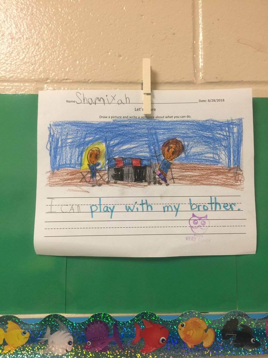 PCES_HAWKS's tweet photo. Wow writing in Ms. Knapp’s kindergarten class.😃 #sharepcs @PCBOE #letssoar #applicationiskey https://t.co/MLIAsPzJH0