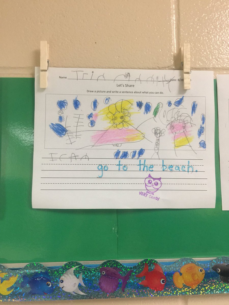 PCES_HAWKS's tweet photo. Wow writing in Ms. Knapp’s kindergarten class.😃 #sharepcs @PCBOE #letssoar #applicationiskey https://t.co/MLIAsPzJH0