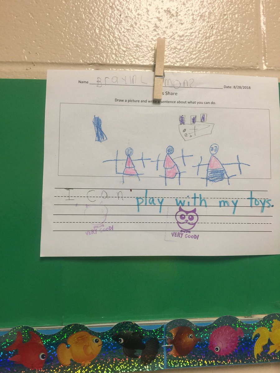 PCES_HAWKS's tweet photo. Wow writing in Ms. Knapp’s kindergarten class.😃 #sharepcs @PCBOE #letssoar #applicationiskey https://t.co/MLIAsPzJH0