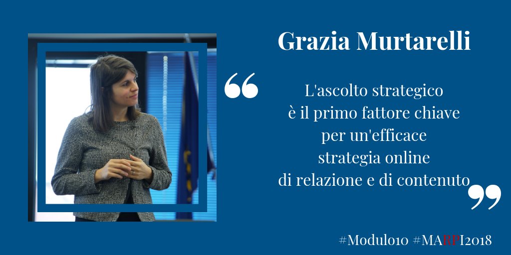 ExecutiveMARPI's tweet photo. "L'ascolto strategico è il primo fattore chiave per un'efficace strategia online di relazione e di contenuto"
L'ascolto strategico è stato uno dei temi del #modulo10 del #MARPI2018. Un ringraziamento a @gracemurtarelli per aver condiviso le sue competenze sul mondo digitale. https://t.co/nIwCkwMb6j