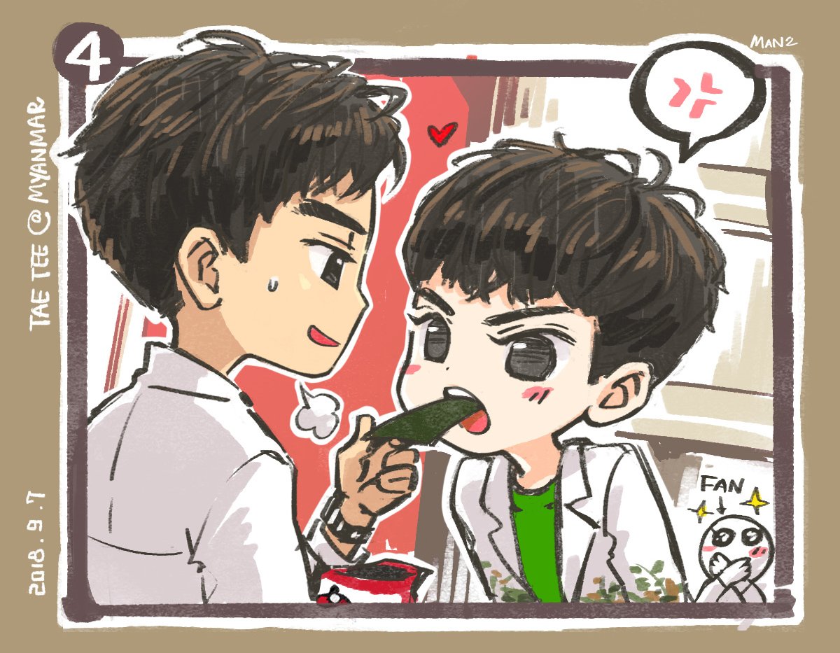 ManManW22's tweet photo. [Drama]The Right Way to Eat Seaweed💛💙

Event : 20180907 - Taokaenoisbfive @ Myanmar

這圖畫太慢了，單人的不知道有沒有時間畫..🤦🏻‍♂️😂
Good job &amp; hope U've enjoyed the trip~ nite nite✨

@Tee_Jaruji @tae_darvid
#อะไรอะไรก็ตี๋  #Teethanapon #โพสอิททูชายตี๋
#TaokaenoiMyanmar https://t.co/uzquwwQwVS