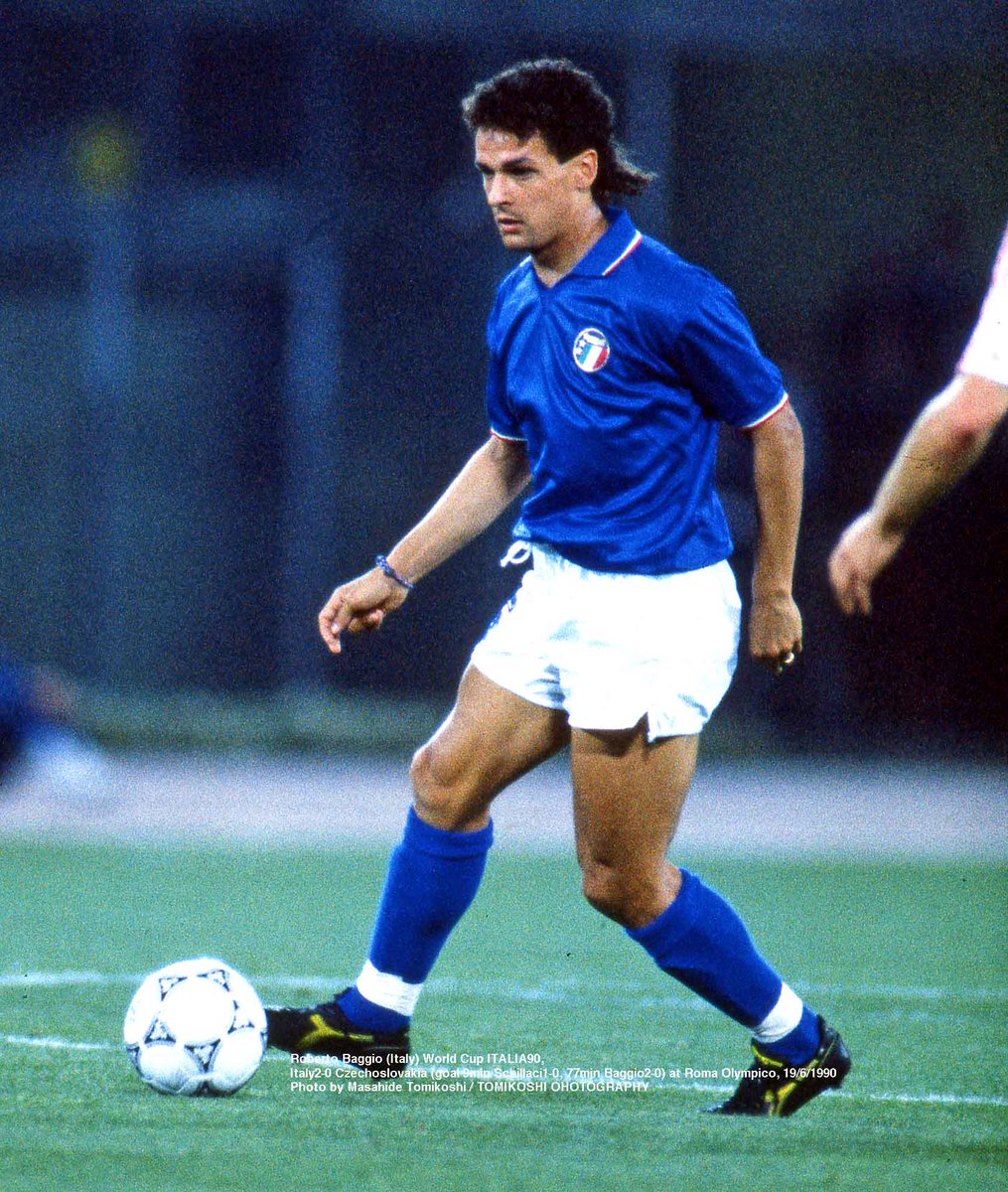90s lotto ユニホーム　(BAGGIO)(Italia製) Roberto Baggio Italia Vintage Jersey Football T-shirt 80s