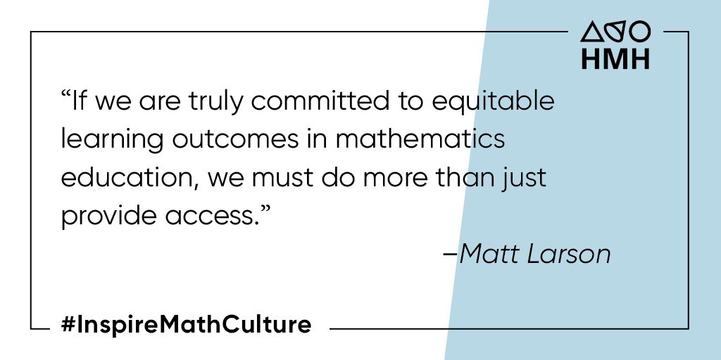 Math_Solutions's tweet photo. "If we are truly committed to equitable learning outcomes in mathematics education, we must do more than just provide access." ~Senior Fellow @mlarson_math https://t.co/3YdzLVRJ7d #InspireMathCulture #equity #equitymatters #mathchat https://t.co/tvhUjo4URY