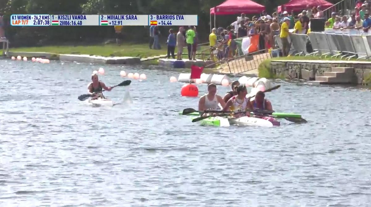 CanoeingSA's tweet photo. Vanda Kiszli HUN Wins 2 Mihalik HUN 3 Barrios ESP 4 Anna Koziskova CZE 5 Jen Egan IRE 6 Jenna Ward RSA! Great race Jen!! https://t.co/zjSBjKIStF