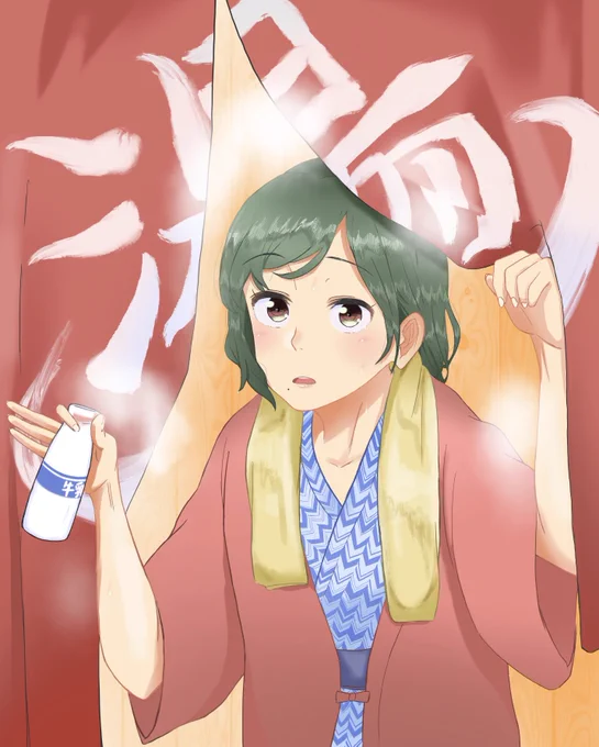 事務所で行った温泉旅行のお風呂上がりにばったり#音無小鳥生誕祭 