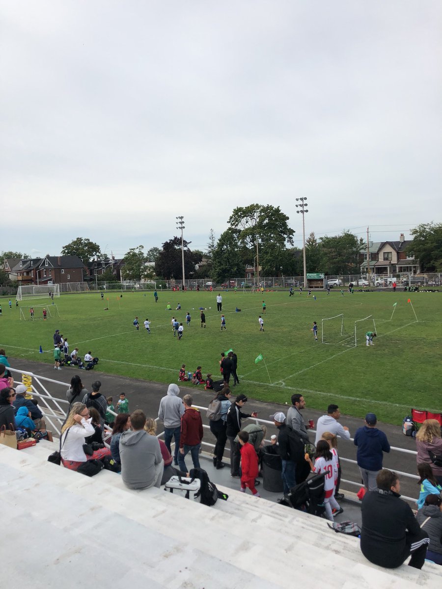 Brisk day at Brockton stadium for the annual Sporting FC tournament. #community #Sporting #soccer #bmo