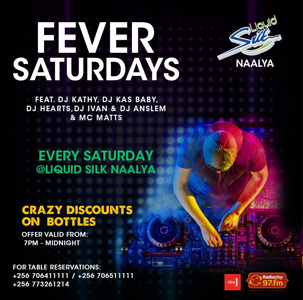 djKasBaby's tweet photo. Tonight we on at @liquidsilknalya ,
Come through for #FeverSaturdays and have a good time.
All bottles are discounted till midnight.😎 https://t.co/PZh4lpBFTJ