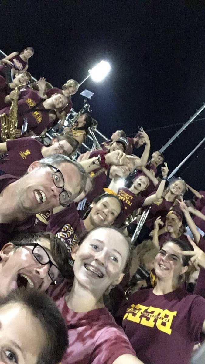 beeband16's tweet photo. The Marching Bees had a kicking performance at our first home football game last night! We also gotta give some love to our amazing football team with a 61-3 win. Great job to everyone last night!! https://t.co/R4SaeeNb1A