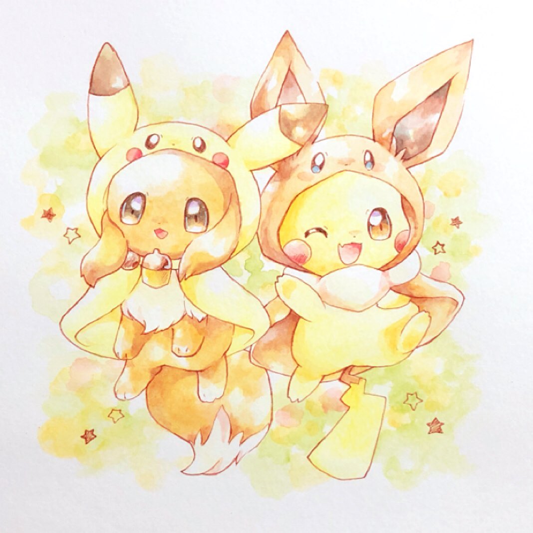 ピカチュウポンチョ イーブイ ピカチュウ