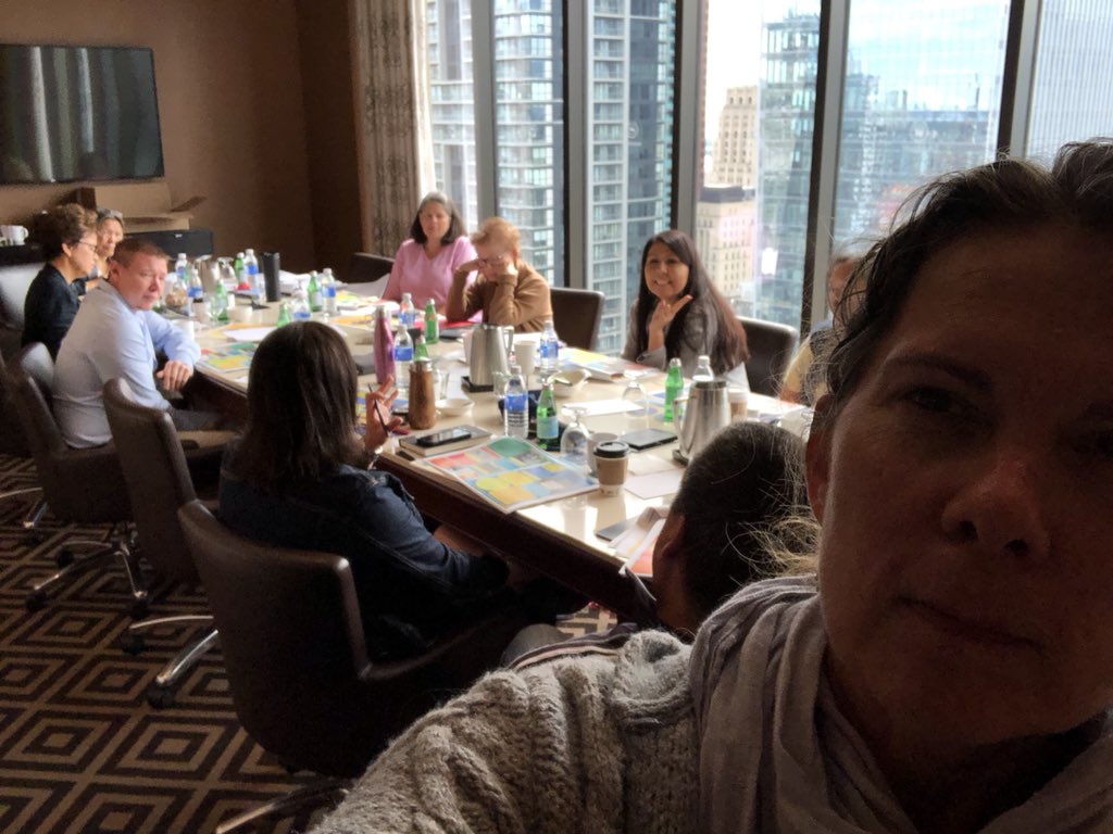 's tweet image. Working hard @ScholasticEdCda on grades 5&amp;amp;6 #Indigenous texts. Missing our pals @agawap @cornelialal @MarilynMaychak #FNMIed