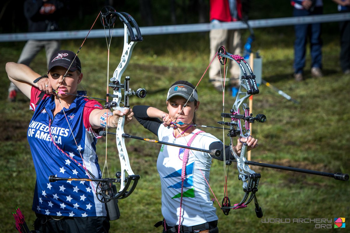 USAArchery's tweet photo. Team USA is on target for GOLD at #WAFC2018! 🇺🇸

Shooting for GOLD 🏆: @PearcePaige, Fawn Girard, Cassidy Cox, Laura Hughes and Connor Sears!

For BRONZE 🥉: @Brady_Ellison, @SteveAnderson88, Abigail Weir &amp; Savannah Vanderwier!

➡️ https://t.co/HiRIInT0p0 | 📷 @worldarchery https://t.co/3o1AlkrzoS