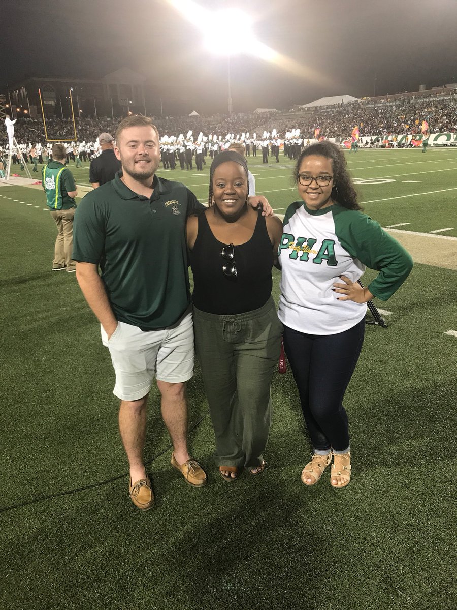 Niner_Robbie's tweet photo. It’s game day #NinerNation! Flashback to myself @LookAtRhodes and @Ena_Walker representing @UNCCGoGreek during national hazing prevention week in the Gold Mine! #WeMakeLeaders #HazingIsStupid https://t.co/KZ4RjoxxWr