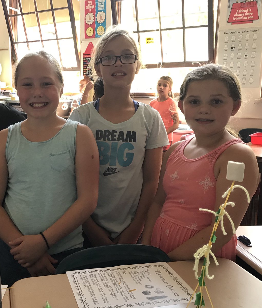 Dms5thgrade's tweet photo. Great first week! 5th grade practiced the engineering process with a marshmallow STEM challenge!! Good to be back #DMSfirstweek #WhatsNewMustangs https://t.co/RGwqIv8yKo