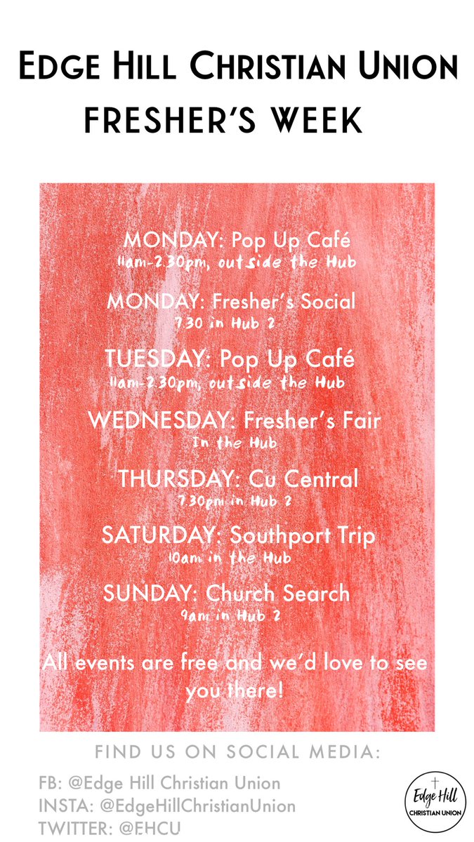 Hi freshers! We hope you’re all getting excited in the lead up to freshers week👏🏼make sure you check us out at all week at our different events🎉and follow us on social media to stay up to date with what’s going on Xx