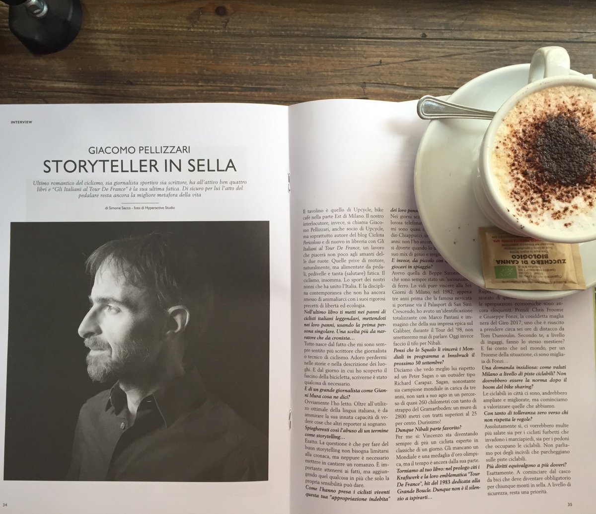 ciclopericoloso's tweet photo. Sull’ultimo numero di @clubmilano mi hanno fatto una bellissima intervista sullo “storytelling della bici”. Con le mitiche foto di #hyperactivestudio #ciclismi #gliitalianialtourdefrance #storytelling https://t.co/yeNXunUO4P