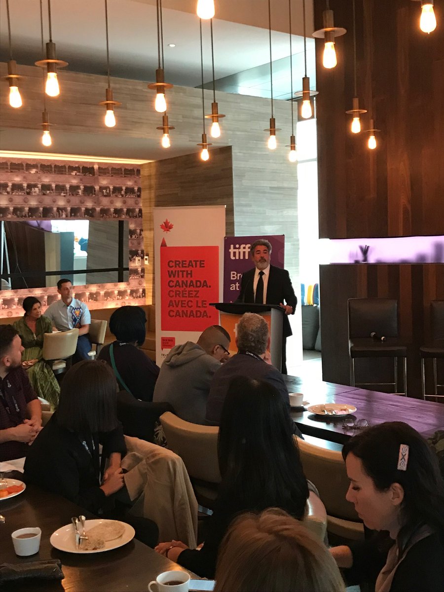 pablorodriguez's tweet photo. Earlier this morning, I was at a #TIFF18 breakfast to talk about the reinvestments our govt made in @Telefilm_Canada, @thenfb and @CMF_FMC to support more Indigenous productions. #TIFF_Industry #Indigenousfilm https://t.co/HNFZuaJMSt
