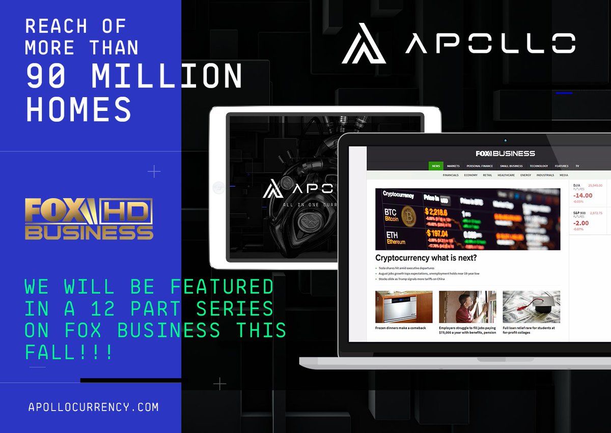 ApolloCurrency's tweet photo. ***Breaking News!**
Apollo Foundation to be featured in new 12 part series on Exploring the Block airing this Fall on @FoxBusiness!

#apollonauts you ready?

#apl #crypto #coin #currency #apollocurrency https://t.co/FiFrG6a7eG