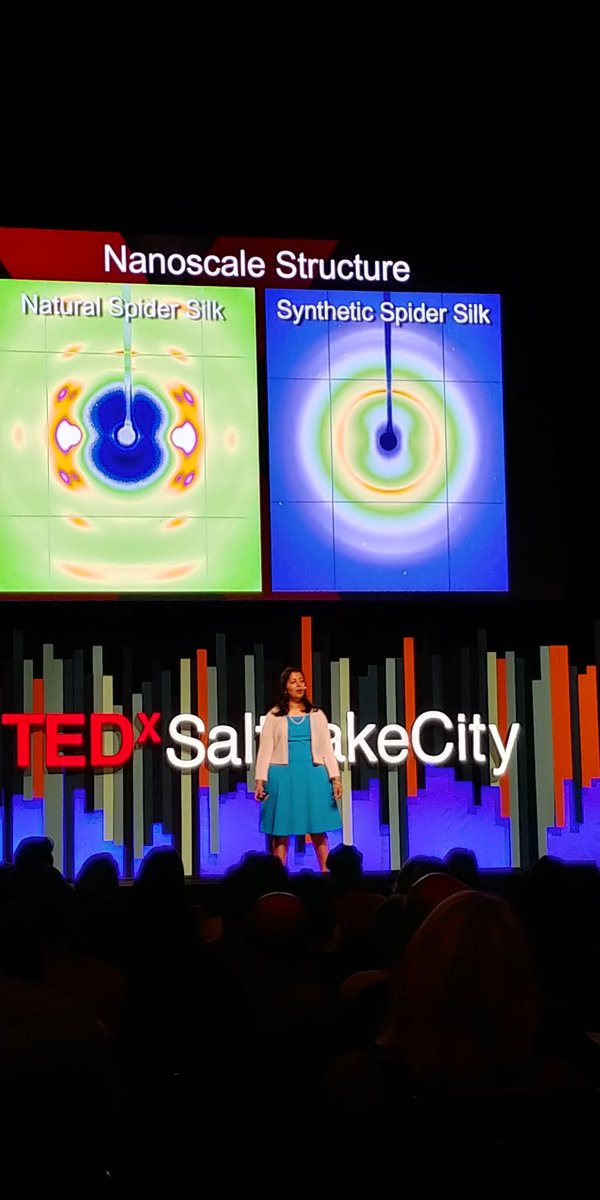 chelsea_malouf's tweet photo. Who knew spider silks were so fascinating? Science is cool! #TEDxSaltLakeCity2018 #AtTheEdge #sujathasampath https://t.co/bcaXeFRkZo