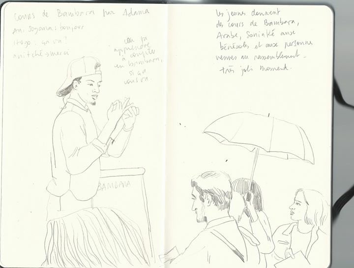 SCOL_MNA's tweet photo. #REPORTAGE DESSINÉ 
Regards sur le vif de Carole Chaix et Judith Gueyfier de l’Association Encrages ❤️

#LaissezNousEtudier #art #education #action #paris #RentreeScolaire2018 #educationsansfrontieres 
@resf19 @paris_dexil #Timmy https://t.co/rIeAkziCX1