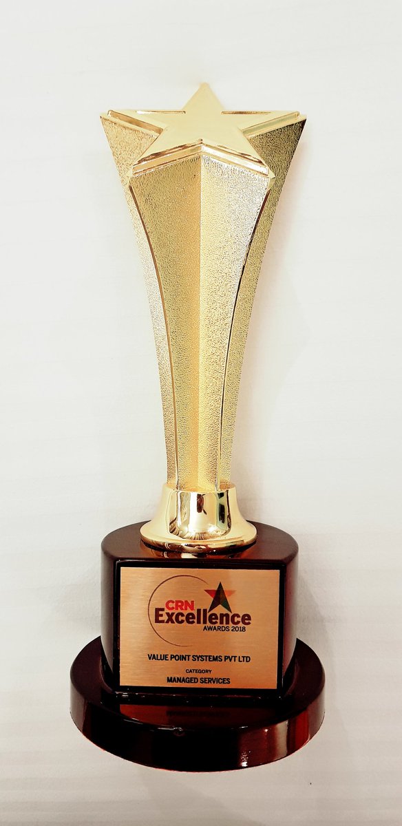 valueshan's tweet image. Valuepoint won the CRN Excellence Award 2018 under Managed Services category in India 
#valuepoint #valuepointsystems #MSP #awardoftheyear #systemintegrator #crncls #managedservices