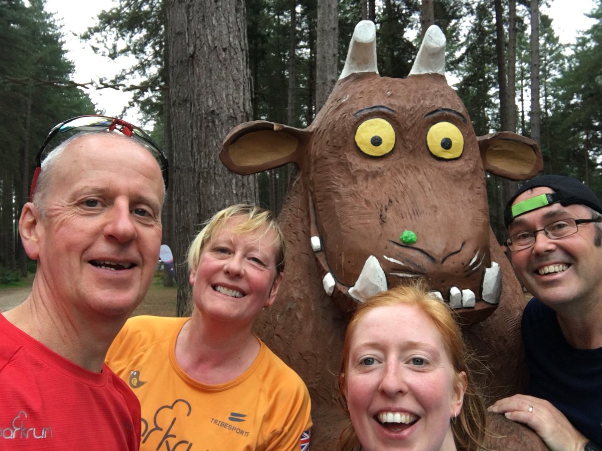 #parkrun at #sherwoodpines today with this lot &amp; a #gruffalo 😀😂😎
