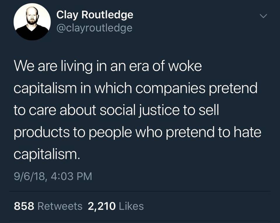 Image result for clay routledge capitalism twitter