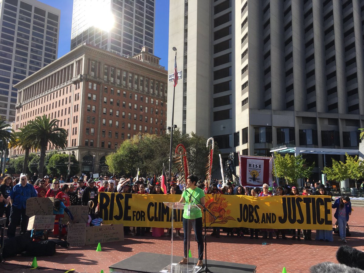Press conference happening now in San Francisco. We know real climate leadership rises from the grassroots up, and we’re rising together today to demand a just transition to 100% clean energy. Watch live coverage: ca.riseforclimate.org/live/ #riseforclimate