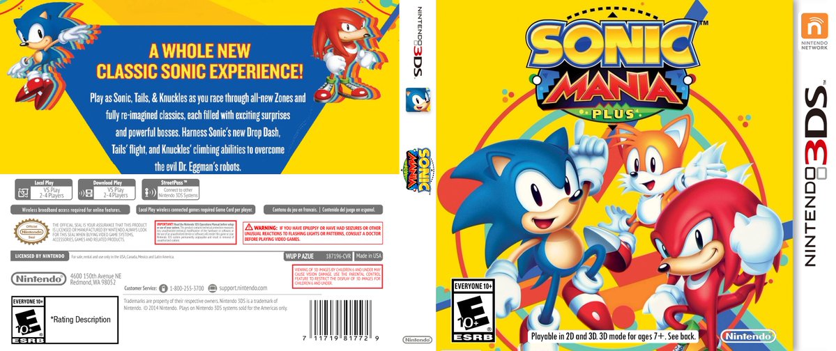 SONIC MANIA PLUS  AGORA É A VEZ DO NINTENDO 3DS !!! MODELOS NEW 